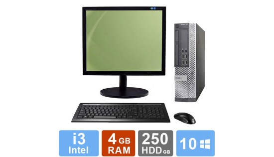 Desktop Set Dell Optiplex 790 - i3 - 4GB RAM - 250GB HDD