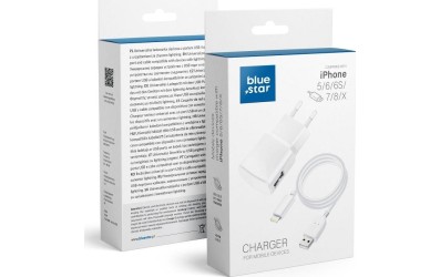 Φορτιστής Travel iPhone + Cable 1A Λευκό 