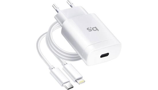 Φορτιστής Travel iPhone 8/X/11/12 3A & Cable Type C to lighting λευκό