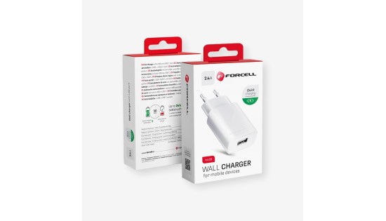 Travel Charger Forcell with USB socket - 2,4A 18W with Quick Charge 3.0 function