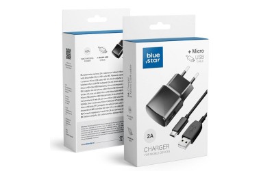 Bluestar Φορτιστής ταξιδίου 2A + Καλώδιο USB σε Micro USB