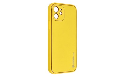 Forcell Leather Case for iPhone 12 - Yellow