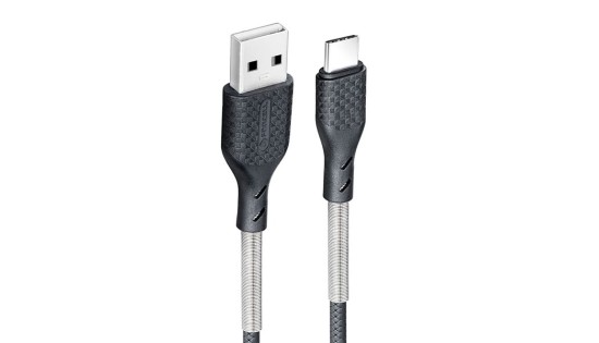 FORCELL Carbon cable USB to Type C QC3.0 3A CB-02B black 1 meter