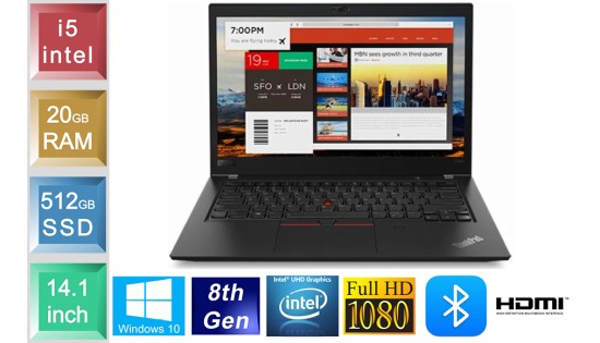 Lenovo ThinkPad T480s - i5 - 20GB RAM - 512GB SSD