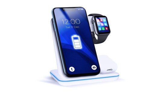 Wireless Qi Charger GY-Z5A 3in1 with LED 15W Τριπλός Ασύρματος Φορτιστής