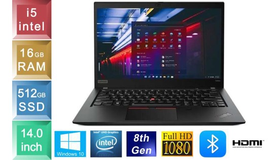 Lenovo ThinkPad T490s - i5 - 16GB RAM - 512GB SSD Lenovo ThinkPad T490s - i5 - 16GB RAM - 512GB SSD
