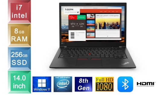Lenovo ThinkPad T480s - i7 - 8GB RAM - 256GB SSD