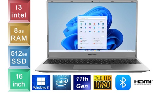 Medion Akoya E16402 - i3 - 8GB RAM - 512GB SSD